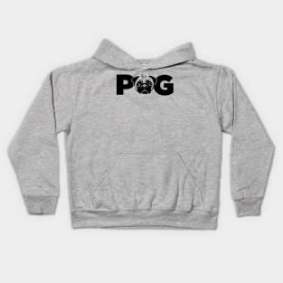 PUG dog face Kids Hoodie